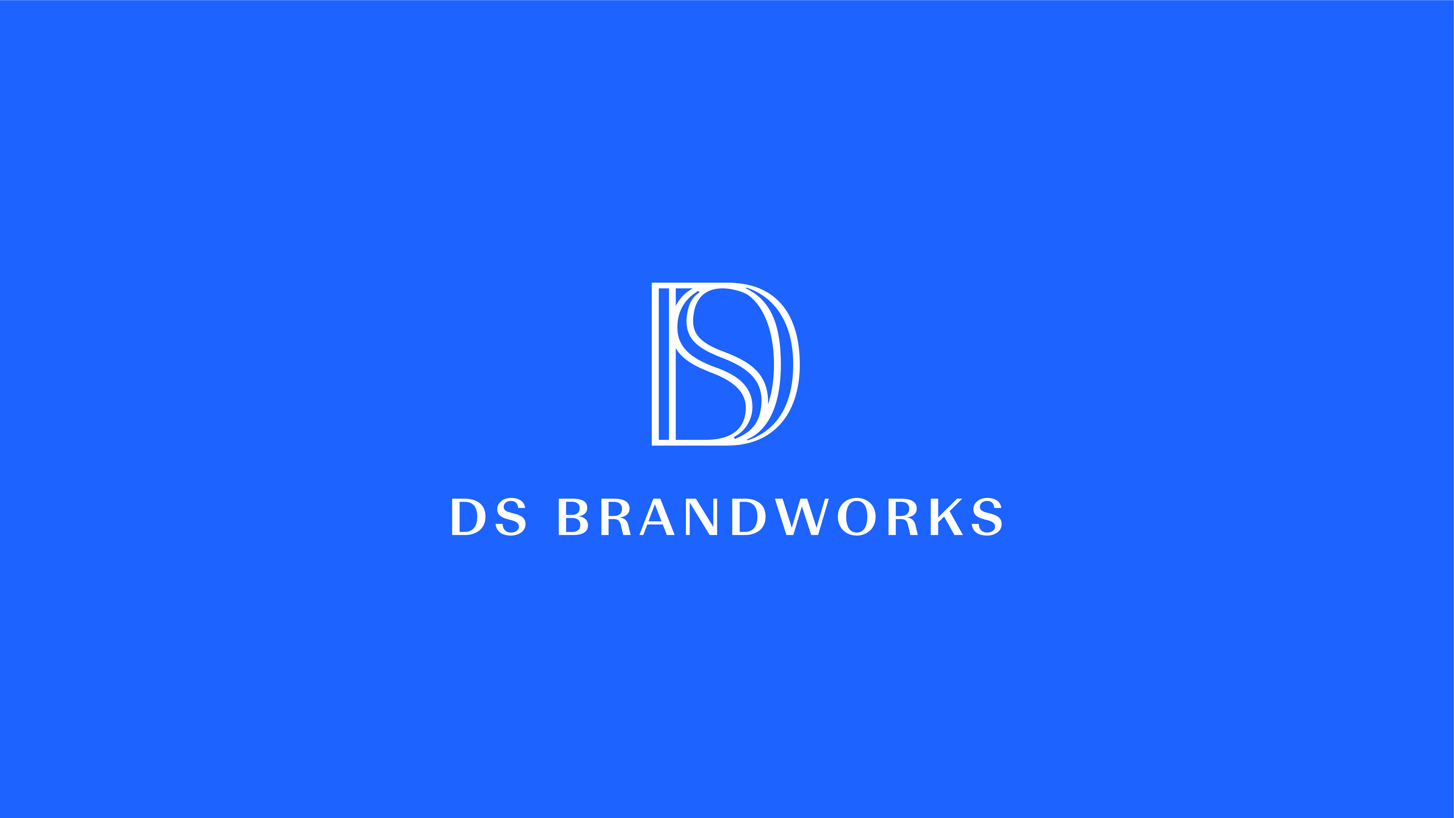 DS Brandworks identity — cobalt